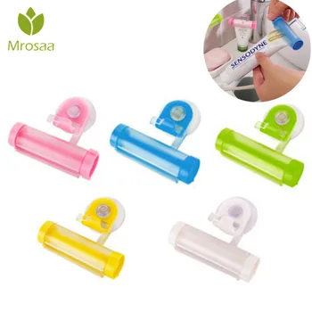 

Mrosaa Bathroom Creative Rolling Toothpaste Squeezer Dispenser ABS Tube Partner Hanger Distributeur Dentifrice with Sucker