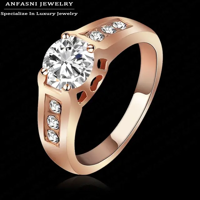 Buy Real 18K Rose Gold Plated Ring SWA Stellux Luxury Ring Charming Imitative