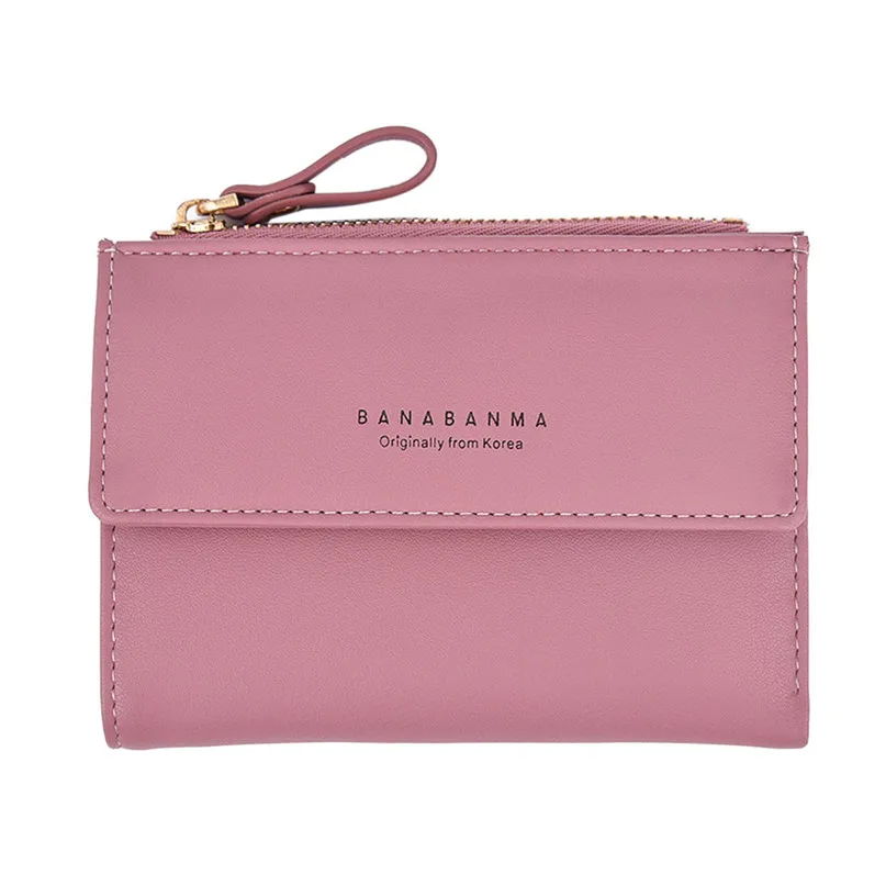 MAFA, Модный женский кожаный кошелек, клатч, кошелек, женская короткая сумка, Прямая поставка, Женский кошелек для монет - Цвет: Pink