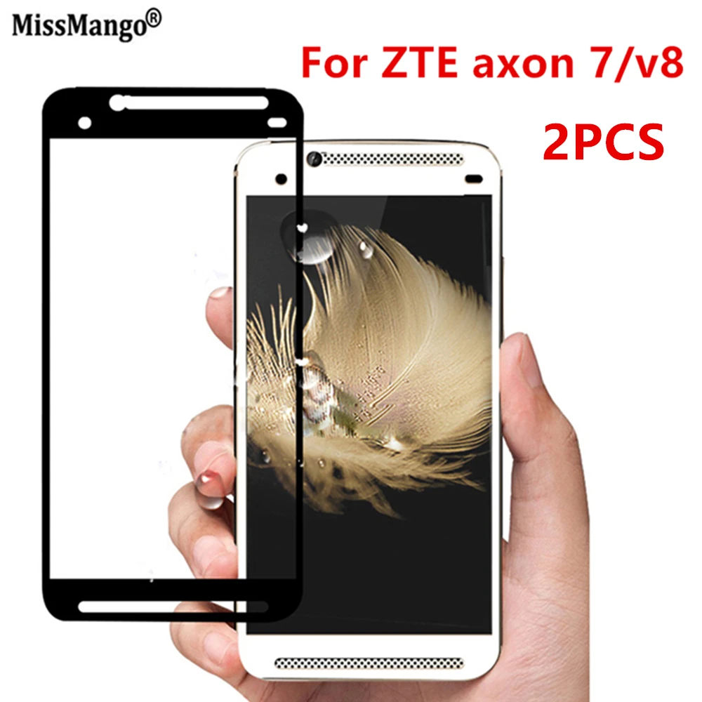 2PCS 9H Full Cover Screen Protector Tempered Glas For ZTE Axon 7 For