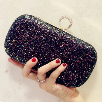 

Simple Design Sequined Diamonds Evening Bags Small Designer Clutch Evening Bag Black/Blue Chain Shoulder Day Clutches Purse