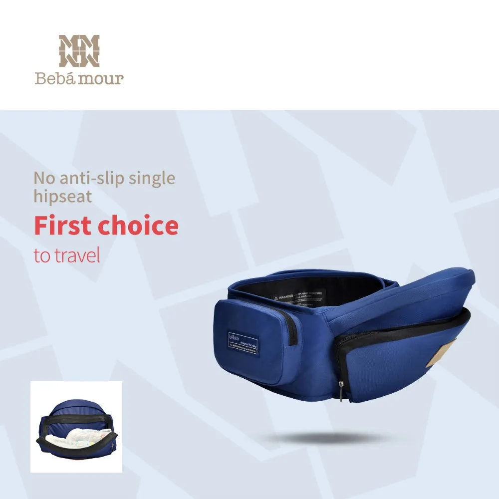 

Bebamour Baby Hipseat Double Safety Guarantee Single Hipseat 2018 Popular Baby Sling Wrap Soft and Comfortable Baby Carrier