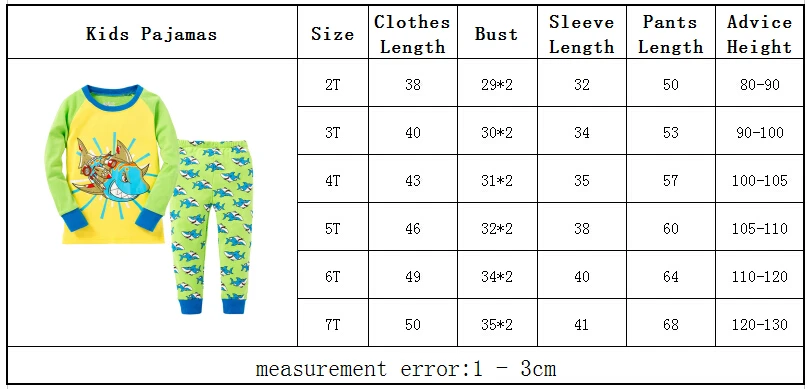 100 хлопок, летние детские пижамные комплекты с акулой детская одежда для сна, детские пижамы с длинными рукавами из 2 предметов, детские пижамы для детей от 2 до 8 лет