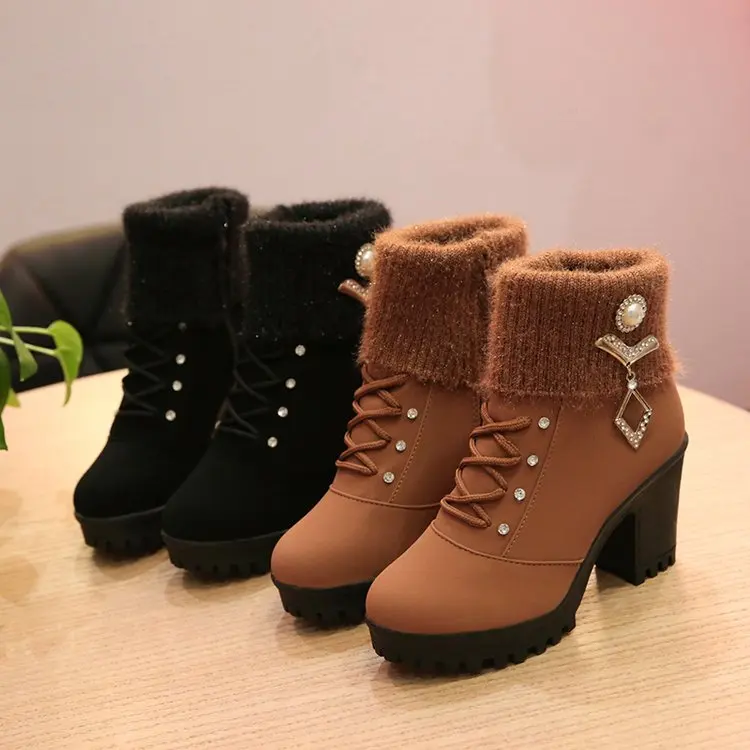Женские ботинки; сезон осень-зима; коллекция года; модная женская обувь на шнуровке с вырезами; женские кожаные пикантные ботильоны; botas mujer; Размеры 35-43