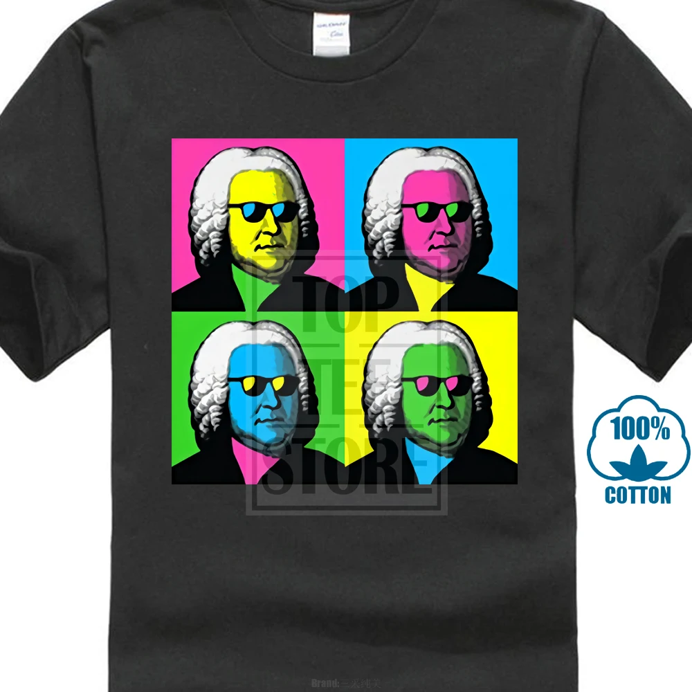 

Johann Sebastian Bach Pop Art Funny Humor Baroque Pun Classical Music T Shirt Adult Mens Graphic Tee White