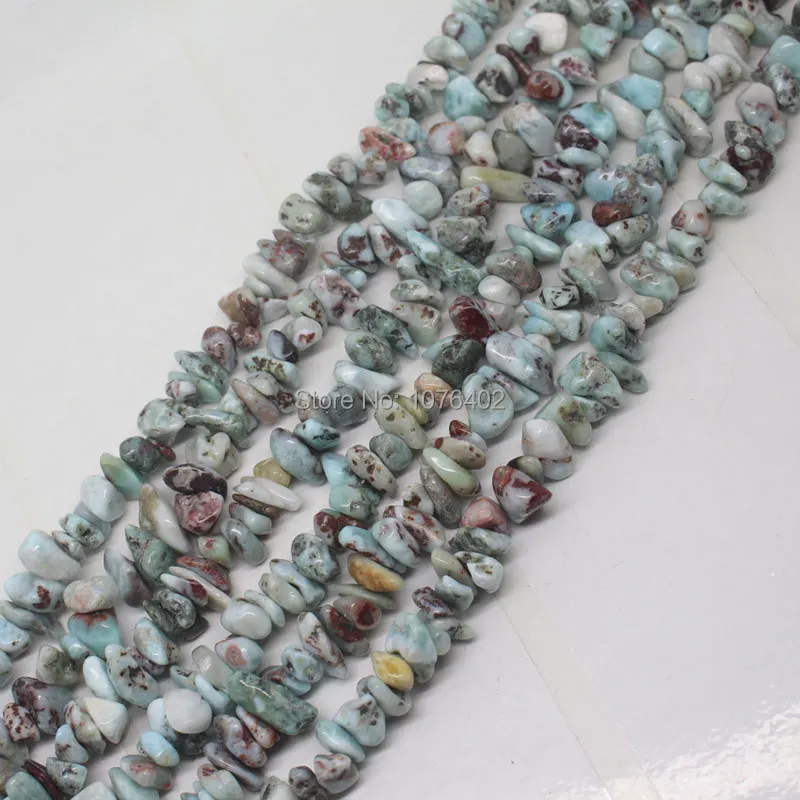 Spedizione Gratuita! 4-11Mm Naturale Larimar Freeform Macadam Branelli Allentati 34''