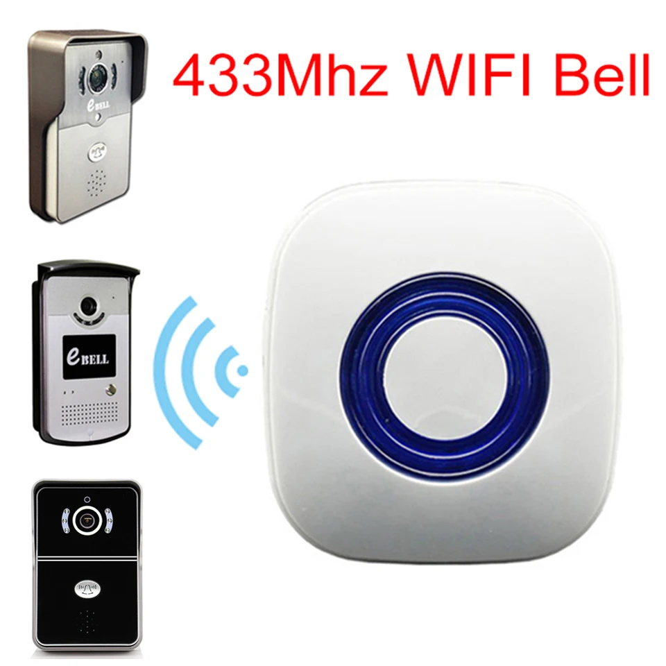 WIFI 433MHz Learning Code eBELL Dingdong Chime Wireless Indoor Doorbell Home Matching for ATZ DBV01P/3P/4P-433Mhz Video Intercom