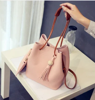 

by dhl or ems 50pcs Women's Handbags 2017 Wild Tassel Bucket Bag Tote Leather Women Messenger Bags Girls for Shoulder Bag