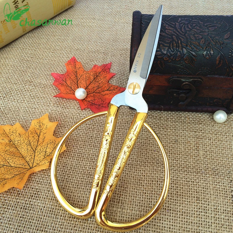 

1Pcs Gold Sewing Scissors Short Cutter Durable High Steel Vintage Tailor Scissors for Fabric Craft Wedding Party Decorations,Q