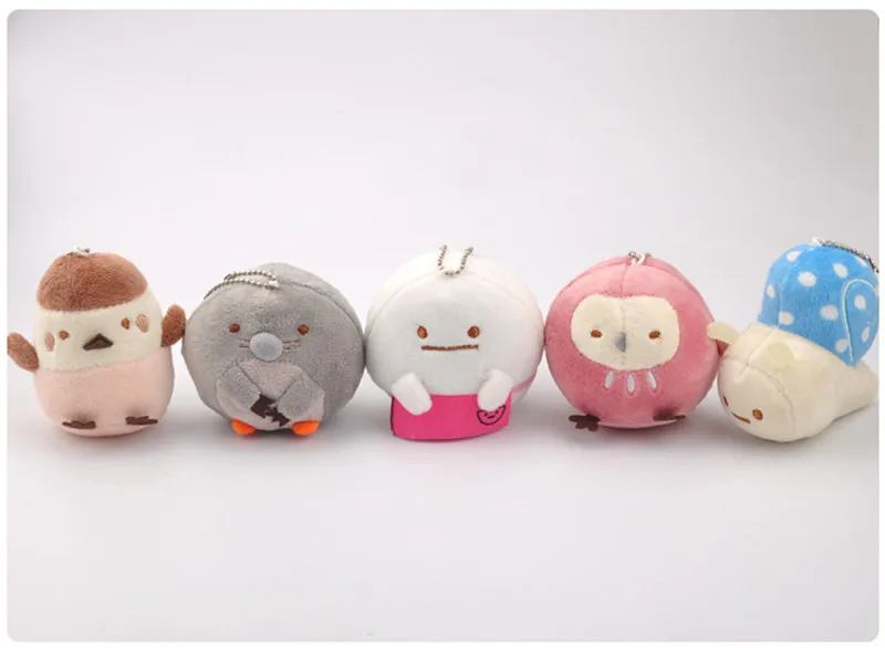 Kawaii Sumikko Gurashi Plush Toys Keychain New Japan Anime Cartoon San-X Corner Bio Soft Stuffed Dolls Pendants 10pcslot 9cm (17)