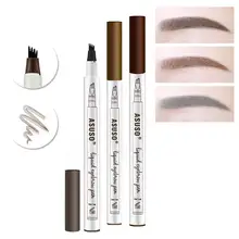 Макияж карандаш для бровей водостойкий вилка кончик бровей Татуировка ручка 4 головки тонкий эскиз Жидкий корректор бровей краситель оттеночная ручка