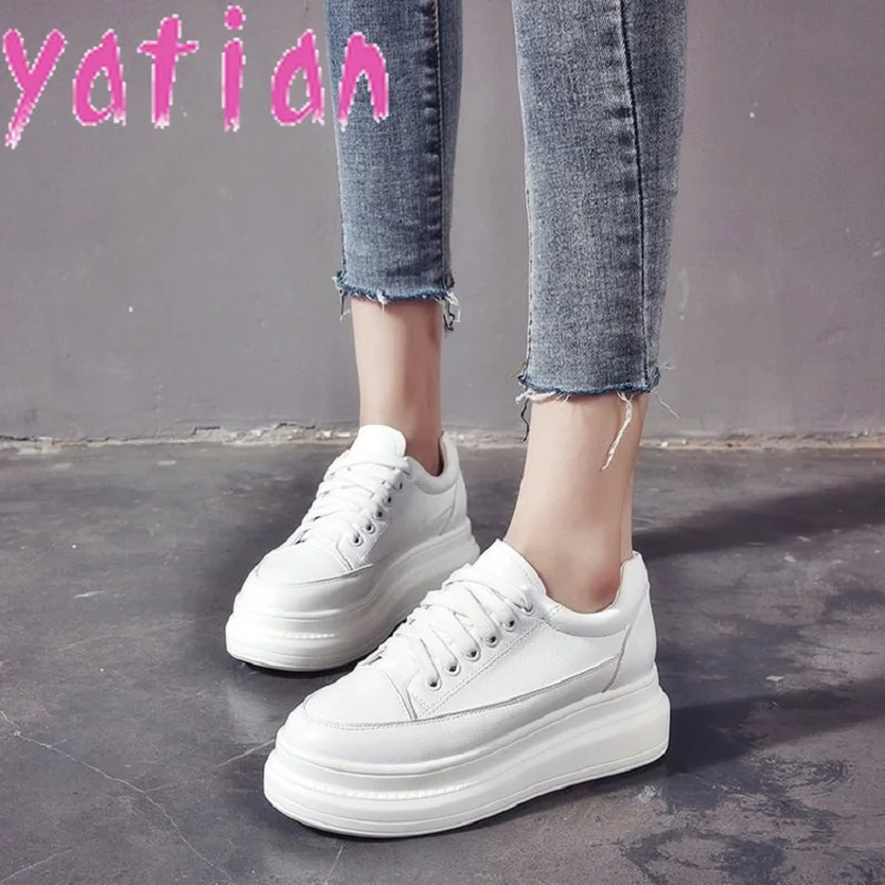 

Fashion Platform Sneakers Shoes Woman Height Increasing Casual Shoes Platform Heels Female Leisure Women White Sneakers QDD-98