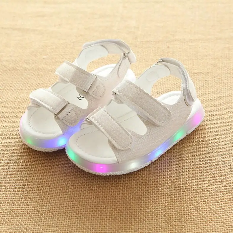 Светодиодный Детский мягкий дышащий Сандалии Детская светящаяся детская обувь унисекс Красочный Светодиодный свет детская обувь