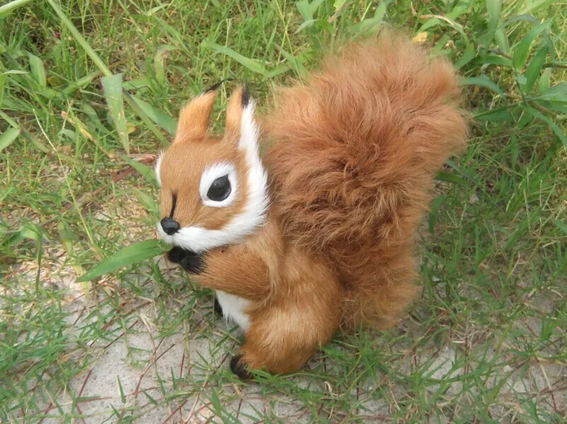 

new simulation Squirrel toy polyethylene & furs yellow Squirrel dolls gift about 19x19cm 1676