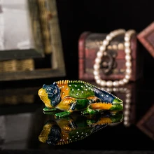 Qifu ручная работа животное стиль хамелеон металлическая шкатулка для ювелирных изделий