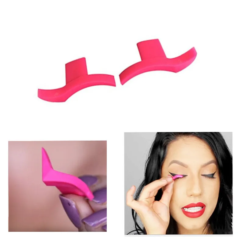 

2 Pcs/set Eyeliner Stamp Tool 2 Wing Stamp Cat Eye Wing Eye liner Stamp Easy to Makeup Eye liner mold Vamp