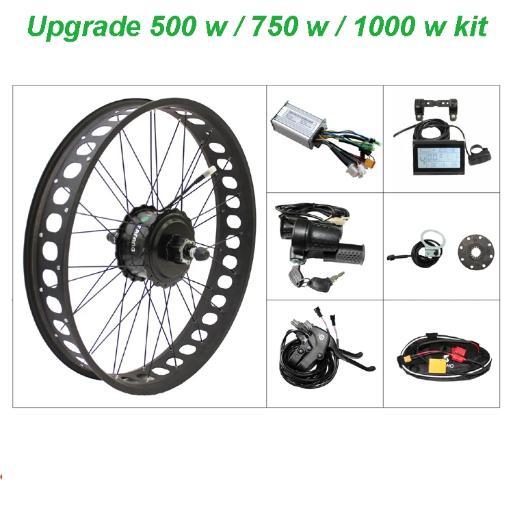 Sale Upgrade1500W  SNOW E-BIKE 4.0 Tire motor upgrade kit 48 lithium battery   Fat snow bike electric mountain bike upgrade kit 0