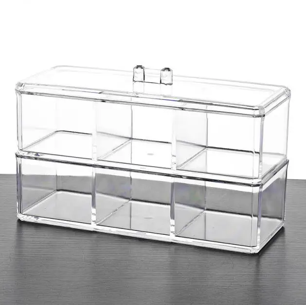 transparent Acrylic Organizer Holder Cotton swab box Makeup Organizer Drawersdesktop Organizer Jewelry Case for Cosmetics - Цвет: Transparent