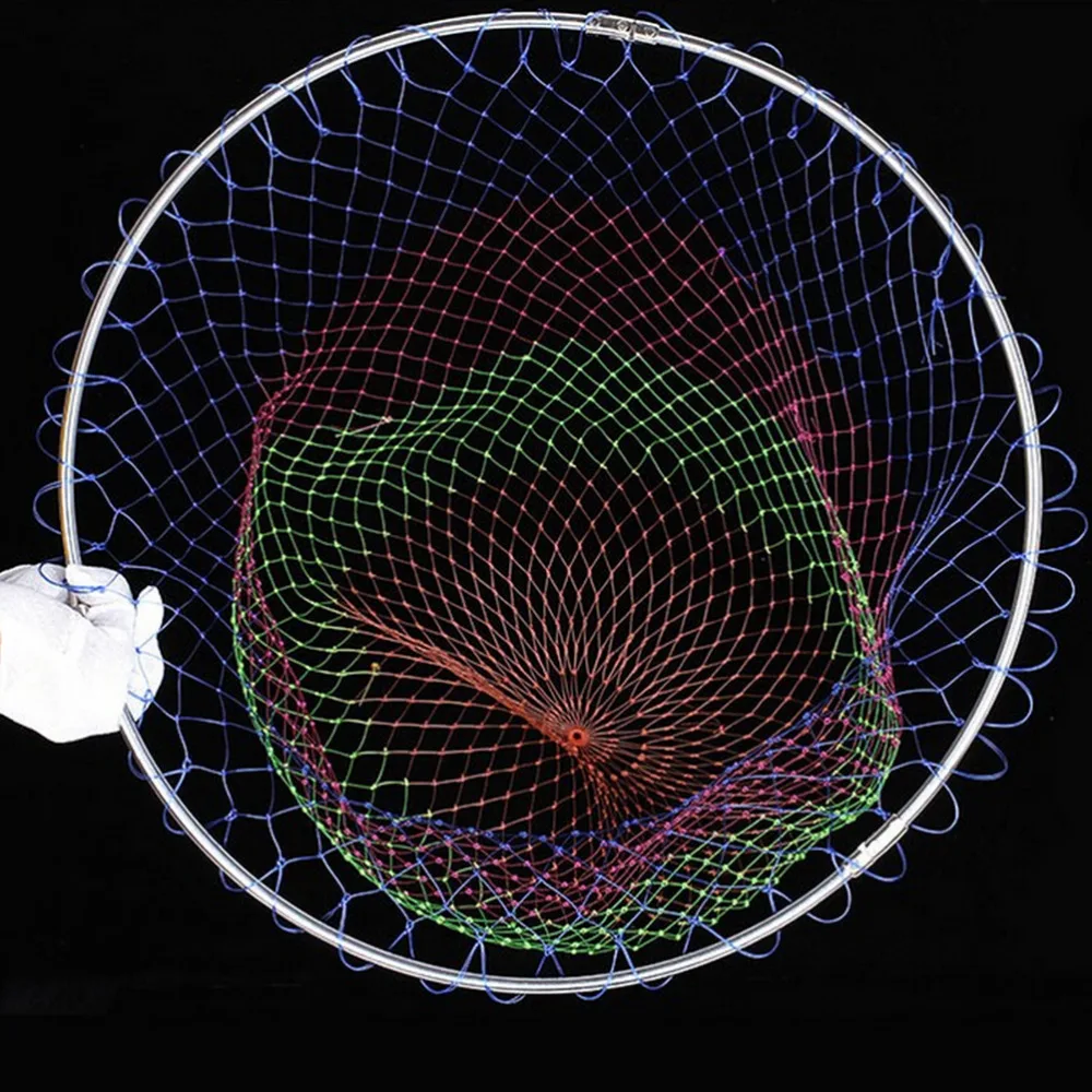 Складные рыболовные инструменты нейлоновая рыболовная сеть ромбовидная сеть Глубина отверстия Складная посадка на нейлон Dip Net 3 размера высокое качество
