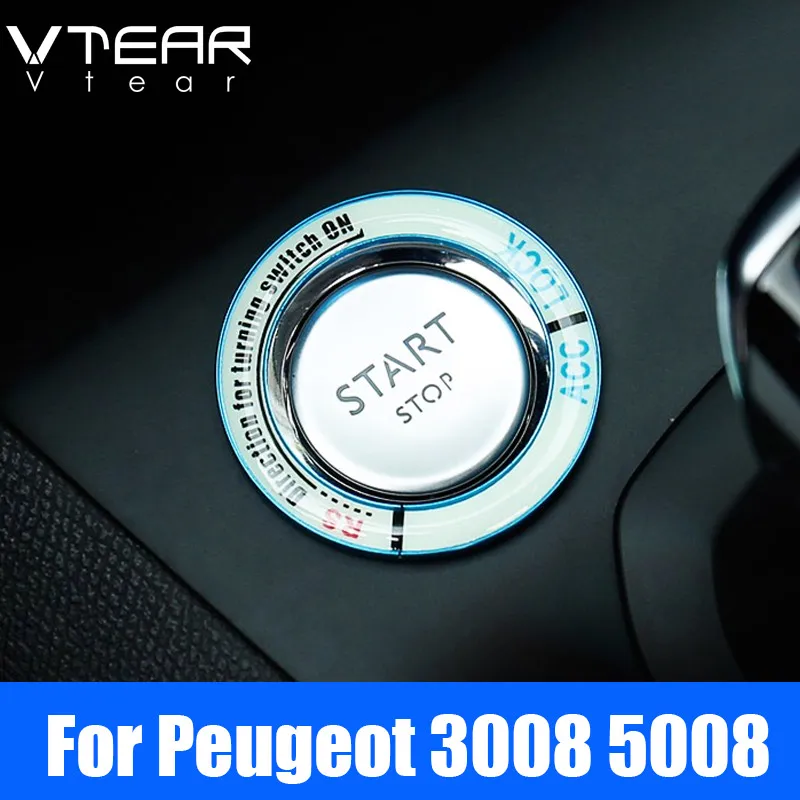 Для peugeot пежо 3008 3008GT 5008 2017 2018 2019 Авто старт стоп кольцо светящаяся декоративная