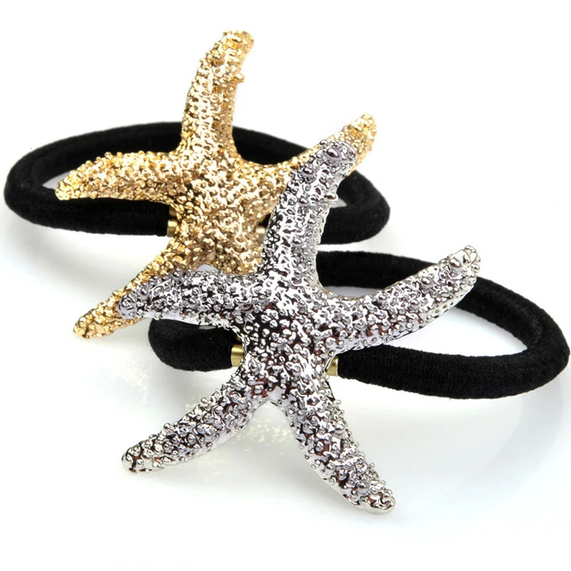 

5Pcs/Lot Starfish Elastic Hair Bands Tie Gum For Girls Scrunchy Ponytail Holder Rubber Rope Women Hair Accessories Headbands