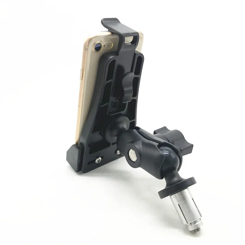 Heavy Duty Fork Stem Mount with 1 inch ball Double Socket Arm Bike Motorcycle Mount Holder Kit Fits for Mobile phone ram mount