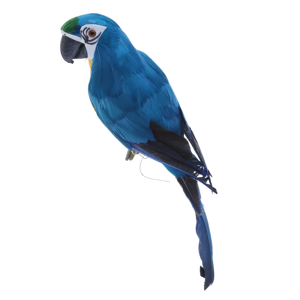 45cm Artificial Parrot Bird Realistic Home Decor Budgie Taxidermy 3 Colors