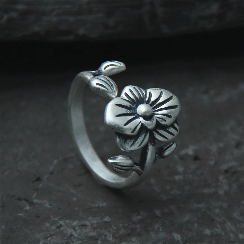 Новинка Лидер продаж женское кольцо с цветком сливы S999 | Украшения и аксессуары