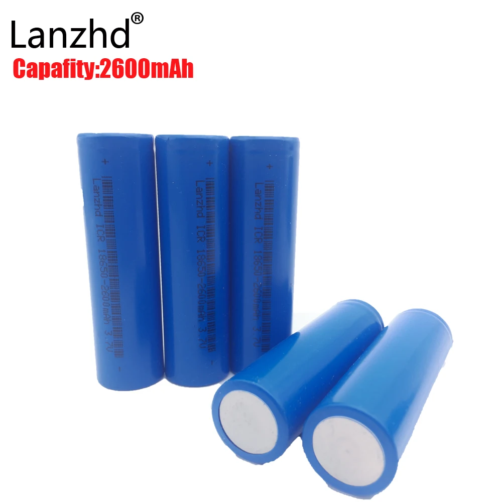 40 шт. аккумулятор 18650 аккумуляторные батареи 3,7 V Li-Ion 2600mAh 18650 аккумуляторная батарея для фонарика фонарь ICR18650-26F