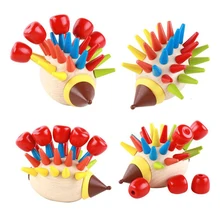 DIY магнитная красочные Ежик knocked игрушки деревянные строительные блоки Дети Образование в раннем детстве игрушки для детей подарок