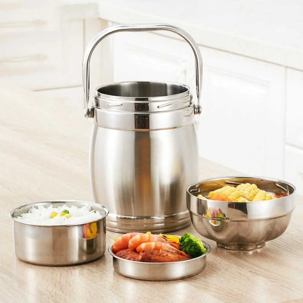 

New Thermos Food Container Lunch Box Stainless Steel School Bento Box Storage Portable Lunchbox Dinnerware