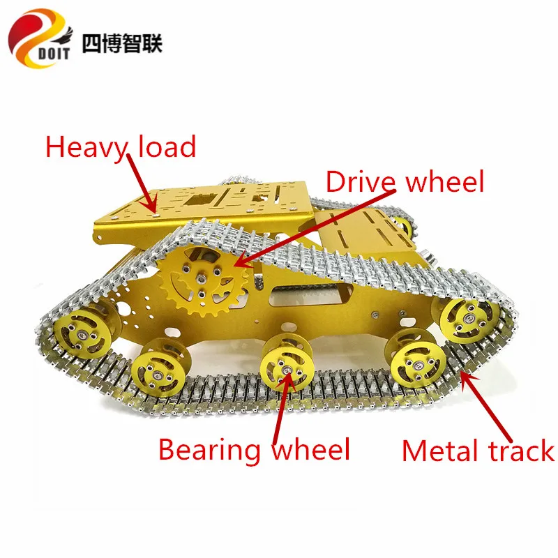 

SZDOIT MY100 Full Metal Robot Tank Chassis Kit Tracked Crawler Smart Robot Platform High Torque Motor DIY For Arduino Education