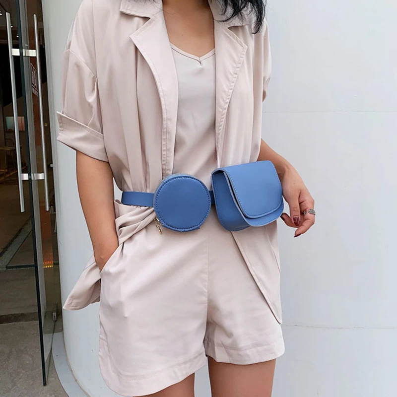 

2019 HOT ON INS Korean Style Messenger Chest Bag Fashion Women Pure Color Square Chest Beach Detachable Waist Pack Travel Bag