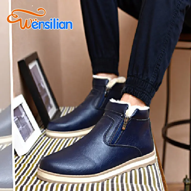 

Fashion Winter Ankle Boots For Men Snow Boots Outdoor Male Lace Up Anti-slip Booties Martin Shoes Plus Size 44 botas hombre