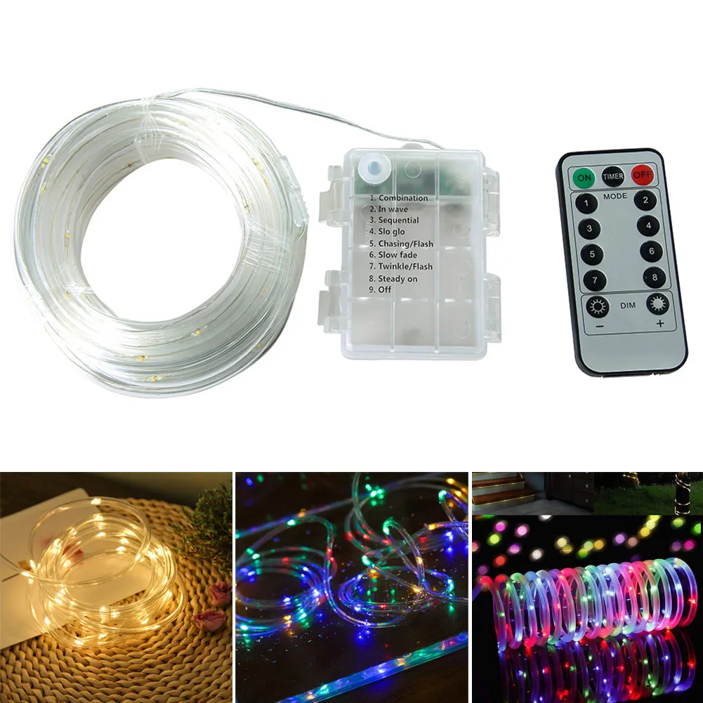 

8 Modes String Lights 50 LED Waterproof Remote Control Light Copper Wire Lamp GHS99