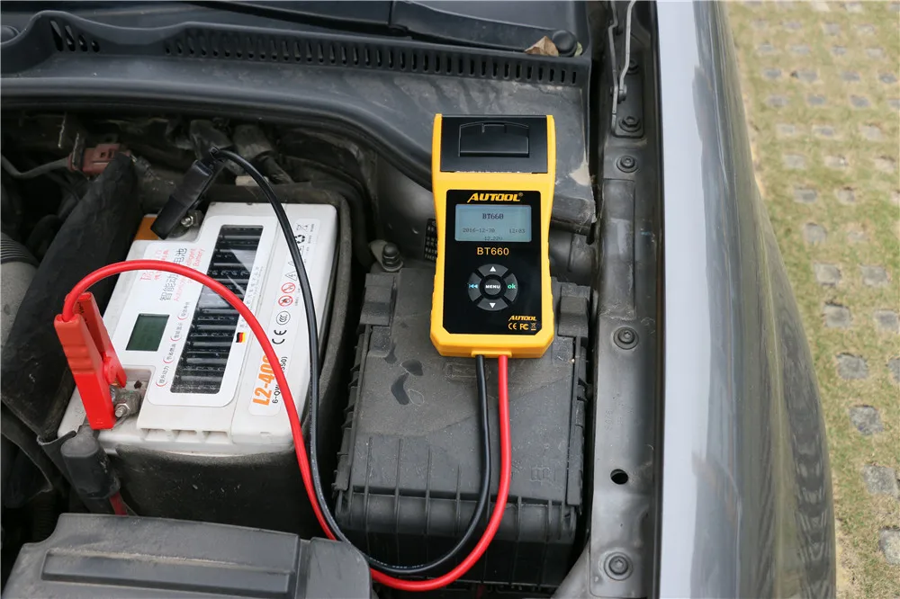 Новое поступление AUTOOL 12 в автомобильный тестер нагрузки на аккумулятор с принтером BT660/многоязычный цифровой автомобильный тестер батареи CCA100-3000
