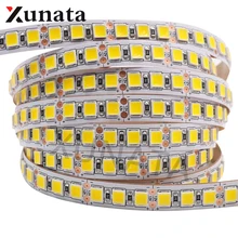 Tira de luz de led, 5 m/lote dc12v 5054 super brilho branco/branco quente 60leds/m 120leds/fita de fita de led flexível à prova d'água