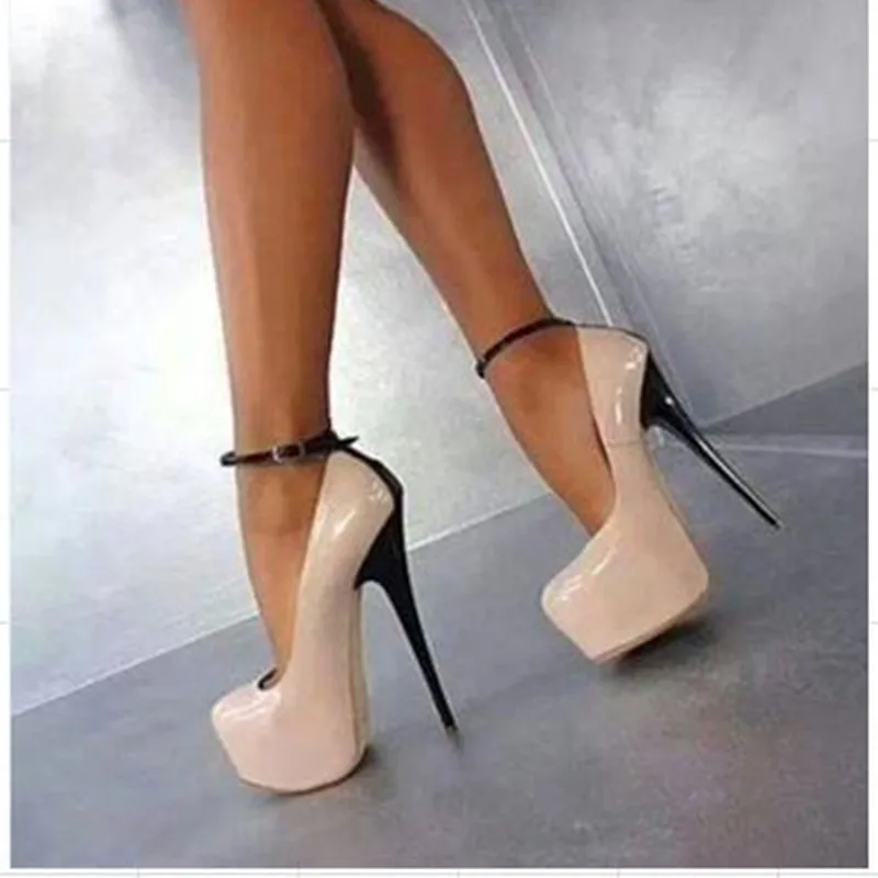

SHOFOO shoes,Beautiful fashion, free shipping, beige leather fabric, 14.5 cm high-heeled shoes, round toe pumps.SIZE:34-45