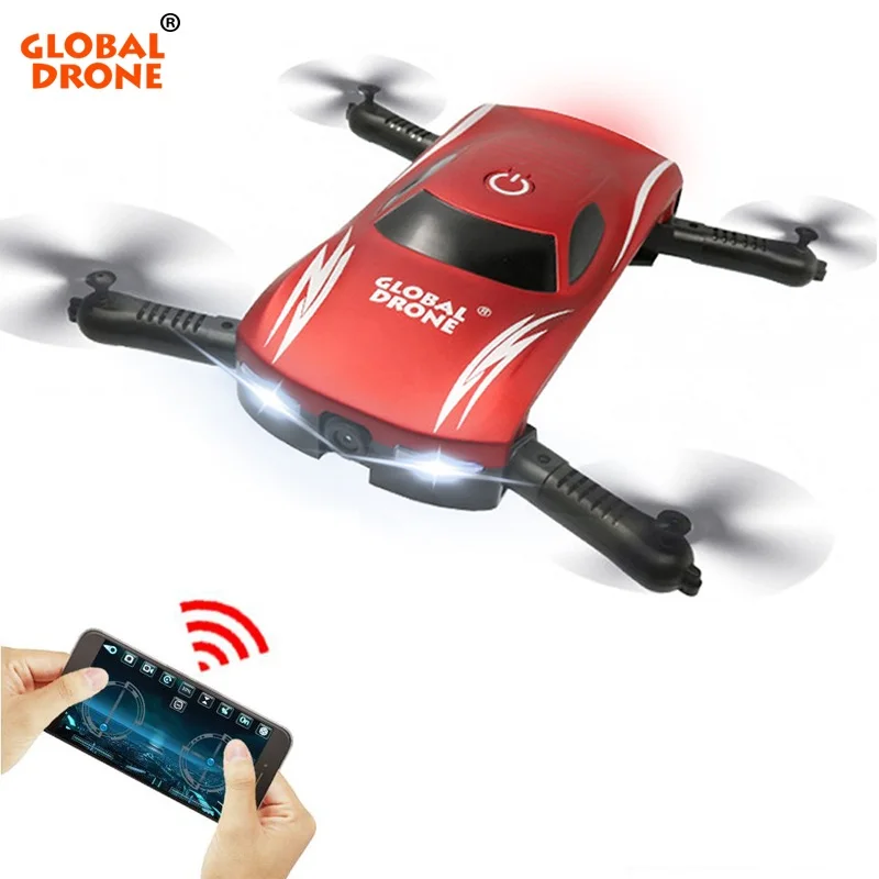 

GLOBAL DRONE GW186 Foldable Mini Selfie Pocket RC Drone Voice Control Altitude Hold Helicopter with HD FPV Camera Dron VS JY018