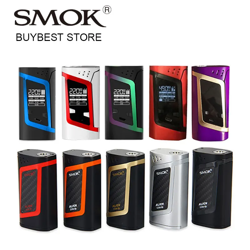 

100% Original 220W SMOK Alien Mod VW/TC Box Mod Firmware Upgradable Match For TFV8 Baby Tank Atomizer Electronic Cigarette