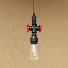 Lámpara colgante Vintage de tubo de agua, bombilla LED de una Cabeza colgando con bombilla de luz de Edison, barra de luces para armario de cocina E27