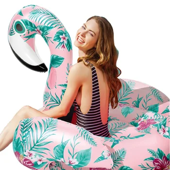 

YUYU inflatable inflatable Flamingo pool float Swimming party Float Tube Raft Adult printing flamingo Swim Ring Pool Toys