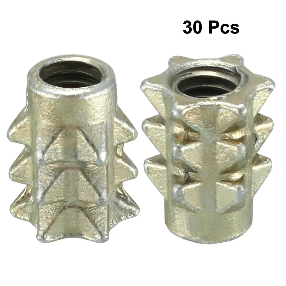 uxcell Threaded Insert Nuts Zinc Alloy Hex Socket M6 Internal Threads 14mm Length 50pcs