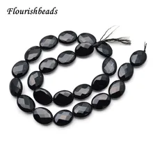 Граненый натуральный чистый черный ониксовый Агат плоский овальный камень свободные бусины 6x8 мм 8x10 мм 8x12 мм 10x14 мм 12x16 мм 13x18 мм 15x20 мм 18x25 мм