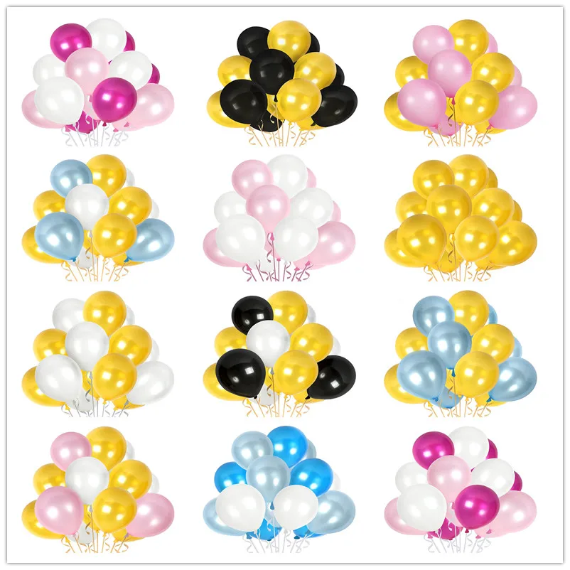 

14pcs/lot Children Birthday Party 12inch Blue Gold Pink Inflatable Latex Helium Balloons Wedding Air Balloon Decoration Supply