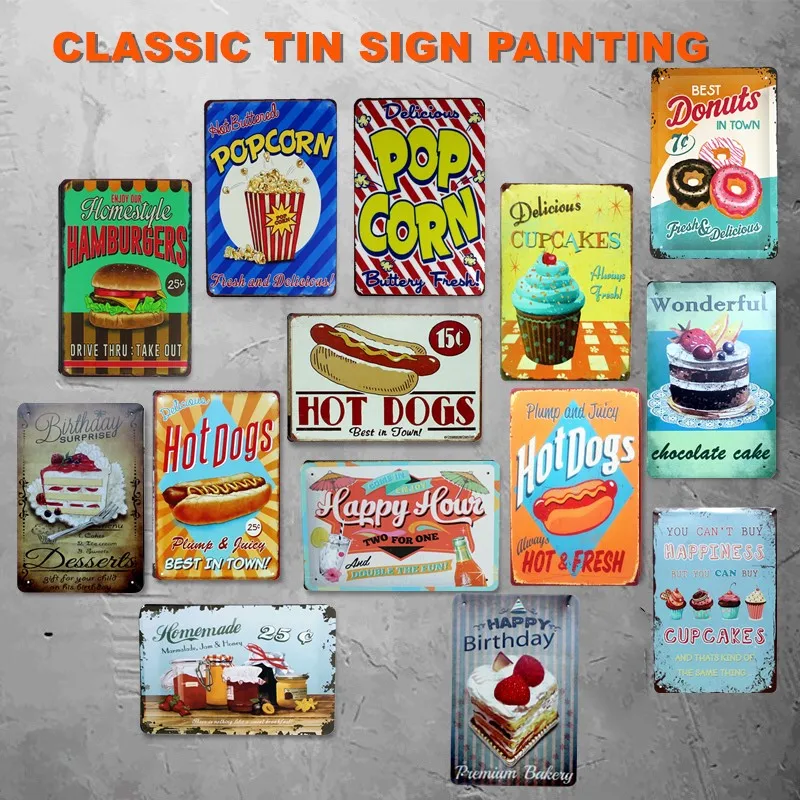 Metal Tin Sign enjoy our hotdogs Decor Bar Pub Home Vintage Retro Poster Cafe