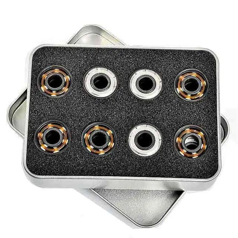 

16pcs BSB White Ceramic Bearings White Pottery Beads Zirconia Bearing Roller Bearing Slalom Skate Bearing 608ZZ 8*22*7 For SEBA