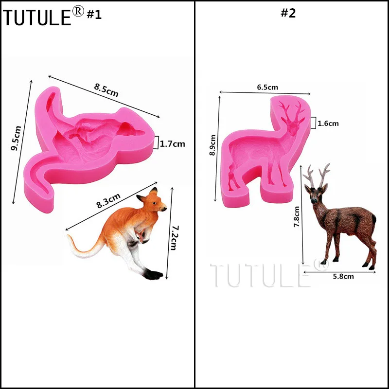 Гаджеты, кенгуру плесень, дикий Олень формы для пирожных, еда глины плесень, смола, ювелирные изделия всплывающие, гибкие Подвески животных Олень помадка плесень