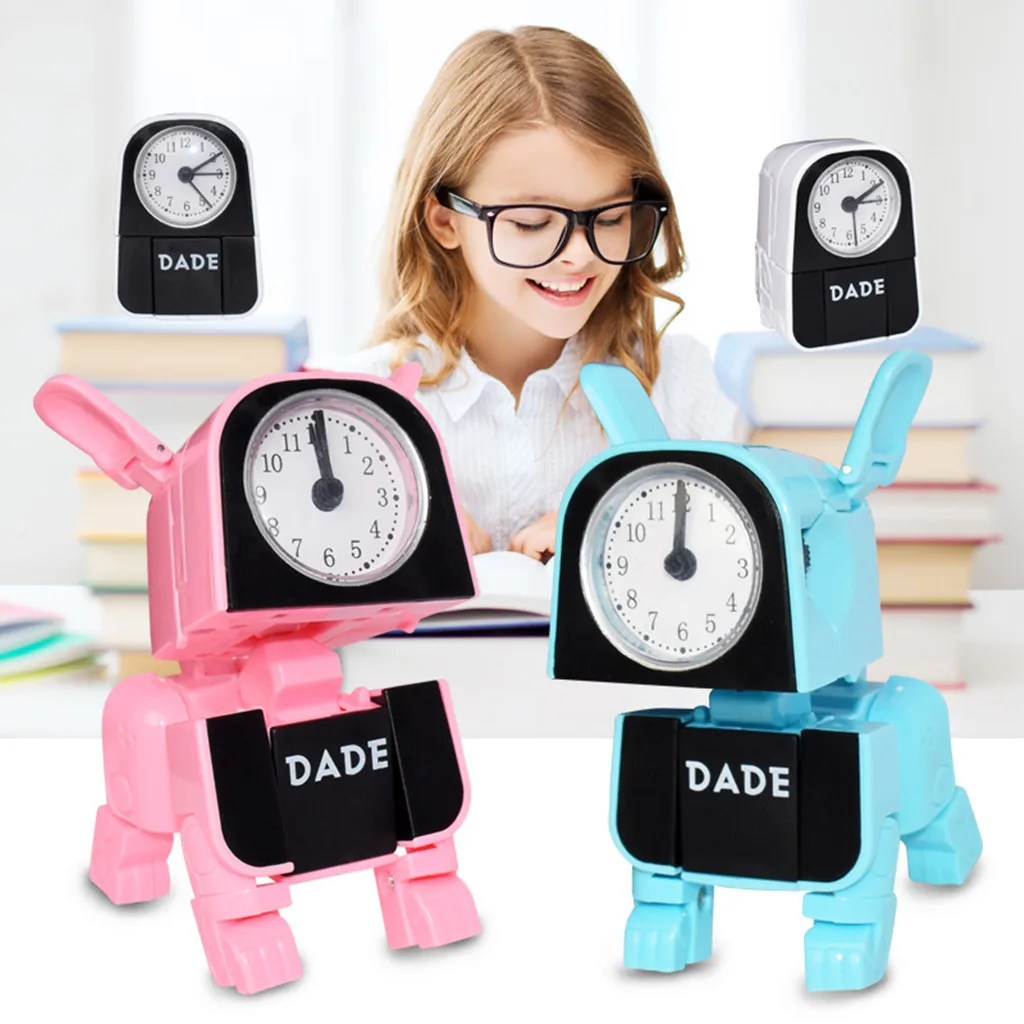 

New Alarm Clock Kids Timer Snooze Desk Wake Up With Deformation Function