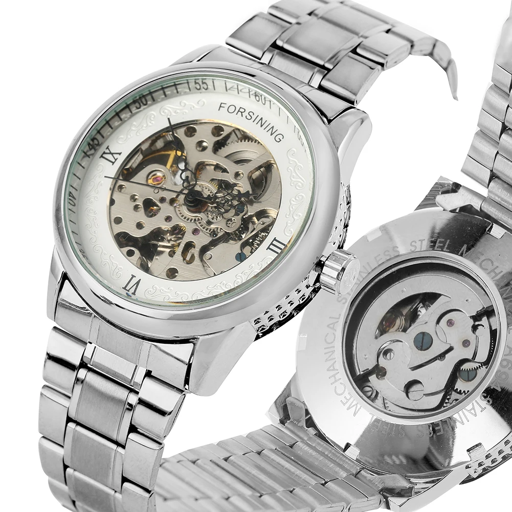 

Honorable Hollow Out Automatic-self-wind Mechanical Watch Stainless Steel Band Skeleton Mechanical Watch Male Timepieces Clock